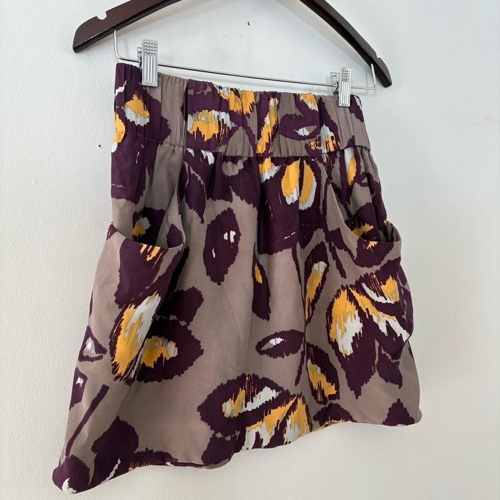 Anthropologie Dolce Vita 100% Silk Mini Skirt | Boho Abstract | XS | Resort Wear - Picture 5 of 8